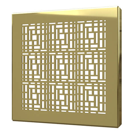 Quick Drain Polished Gold Square Deco