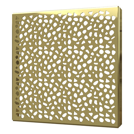 Quick Drain Polished Gold Square Stones
