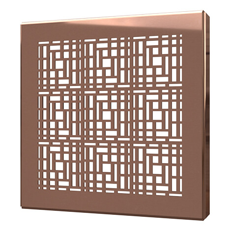 Quick Drain Polished Rose Gold Square Deco